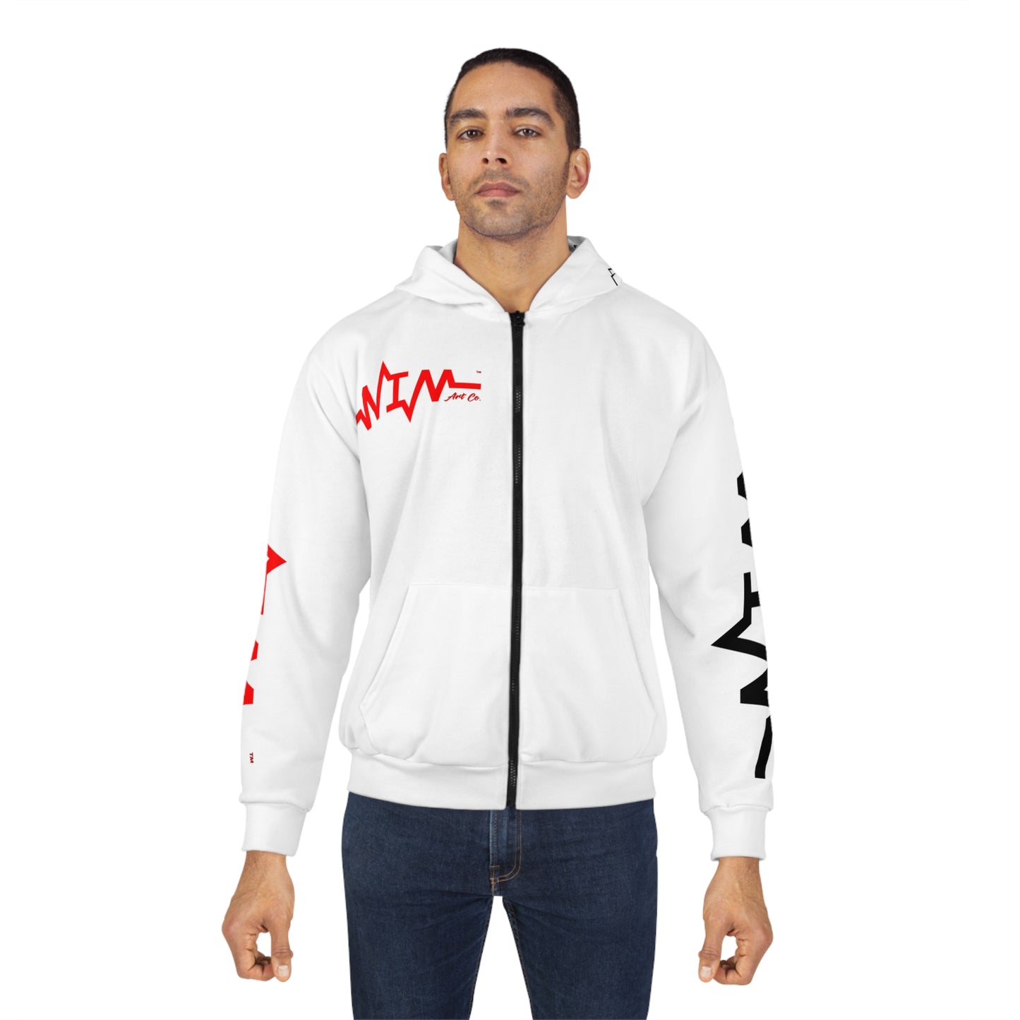 ALL OVER PRINT Walking in Mirakals Logo Brand Unisex Zip Hoodie